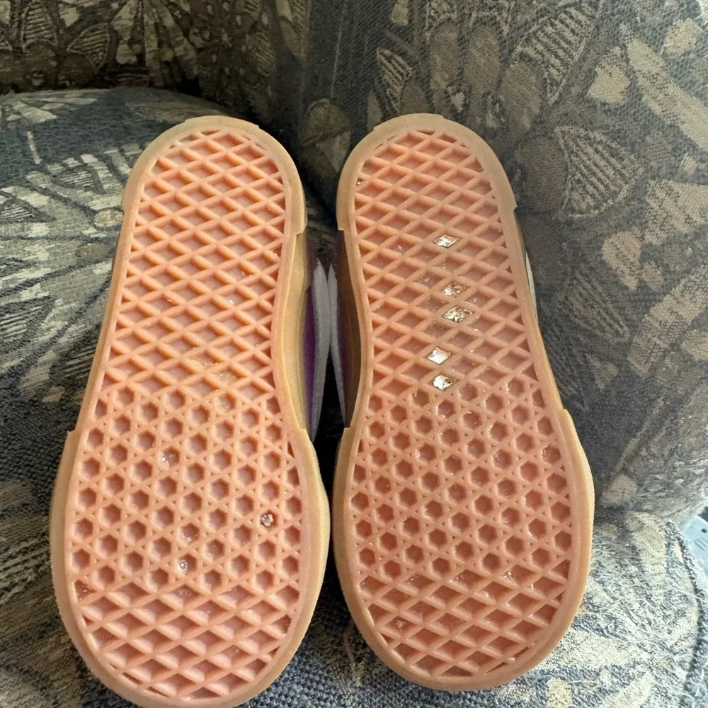 Vans Kids Purple and White Low-Top Sneakers